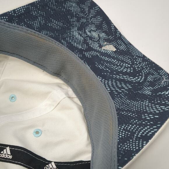 Adidas Strapback Hat Solid White One Size 3 Stripes Embroidered Logo - Picture 8 of 9